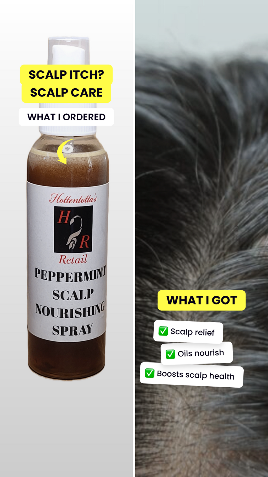 Vaporisateur nourrissant pour le cuir chevelu à la menthe poivrée de première qualité Hottentotta 120 ml
