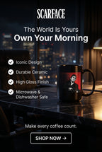 Mug noir brillant inspiré de Scarface Tony Montana