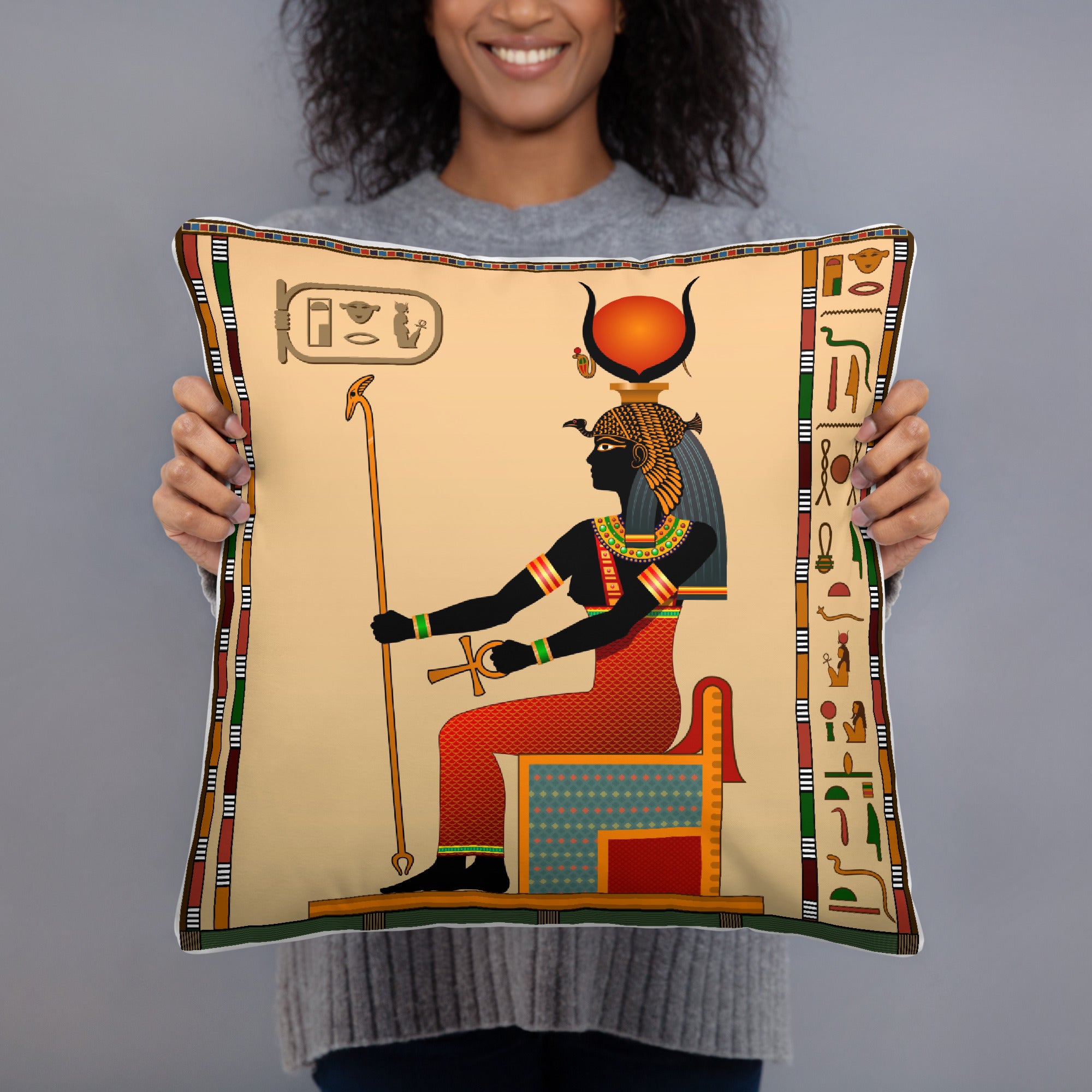 Goddess Hathor Throw Basic Pillow