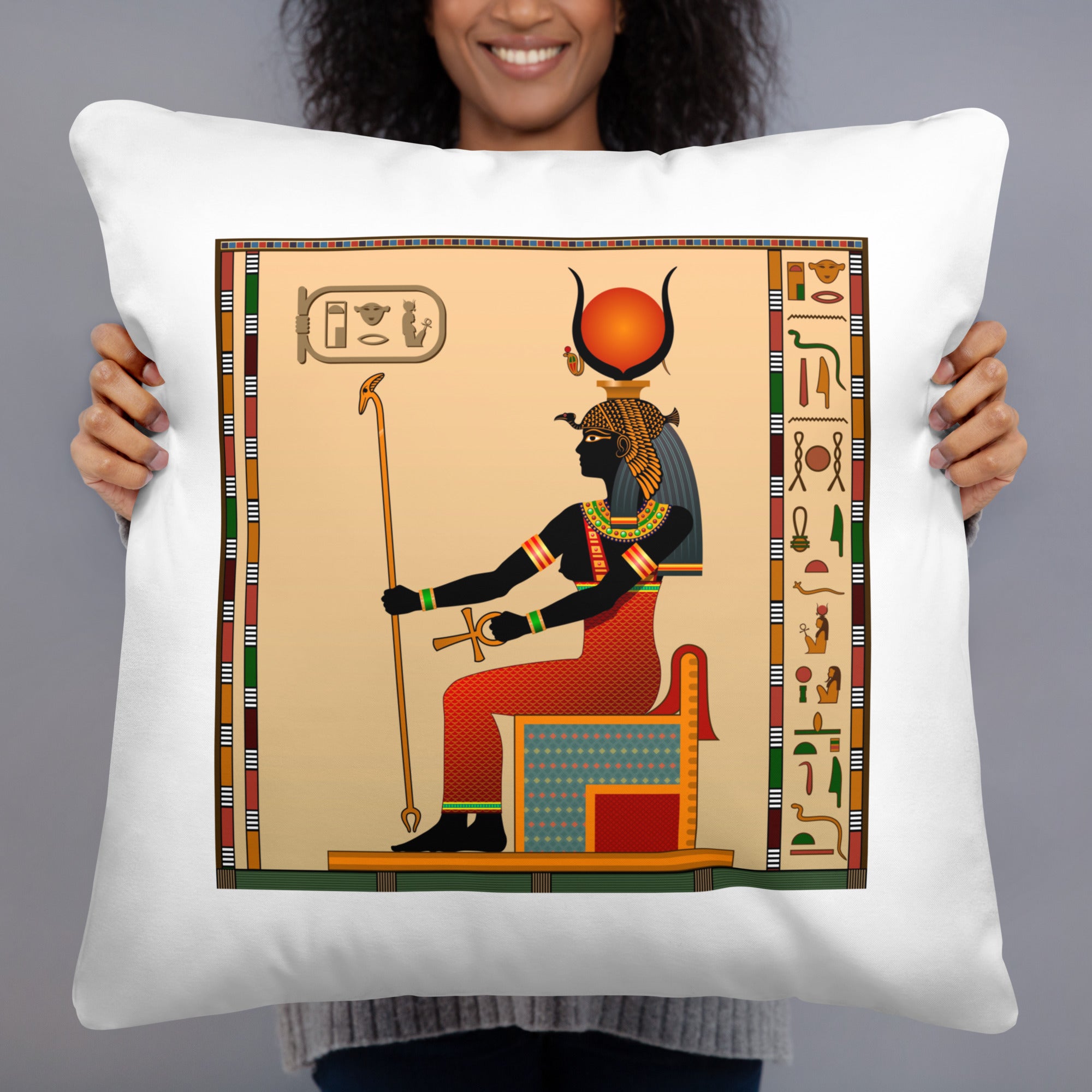 Goddess Hathor Throw Basic Pillow