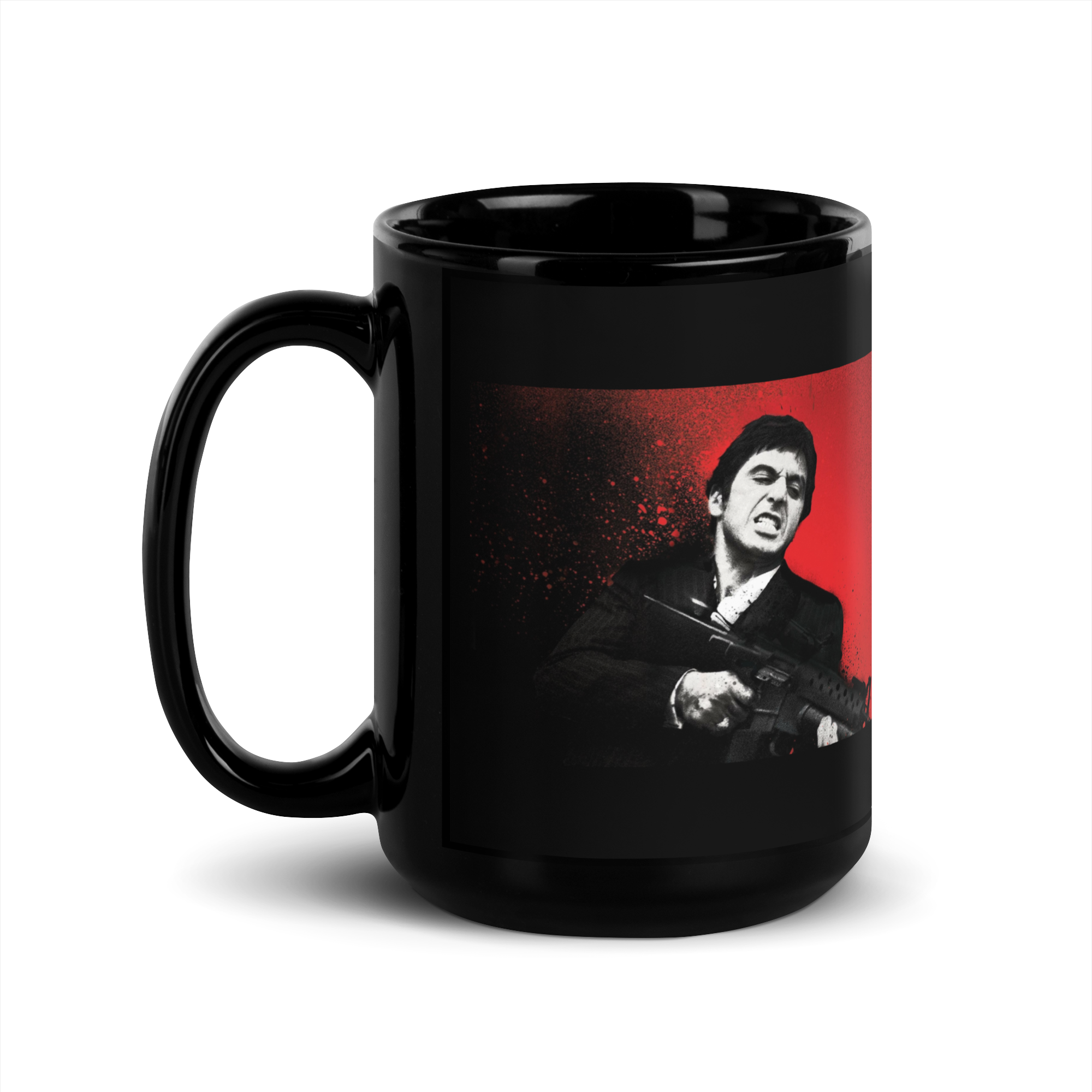 Scarface Tony Montana Inspired Black Glossy Mug
