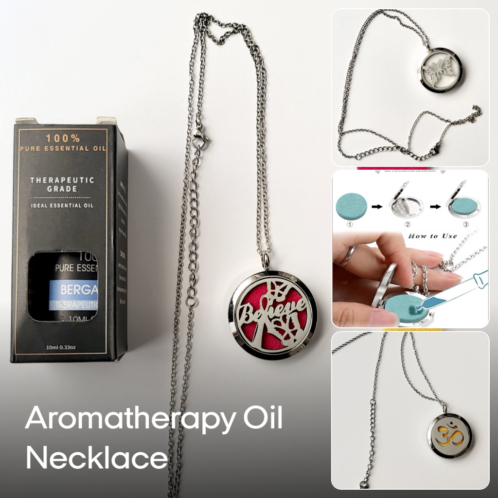 Beautiful Aromatherapy Oil Diffuser Necklace Pendant Set