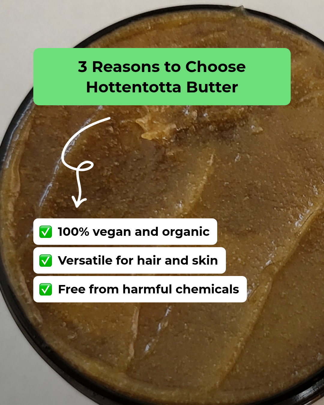 Hottentotta's 100% Natural Hair and Skin Butter 4oz (For Dry Hair And Hair Breakage)