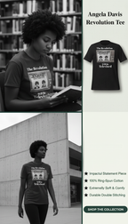 T-shirt Unisexe Femme à Manches Courtes Angela Davis Revolution