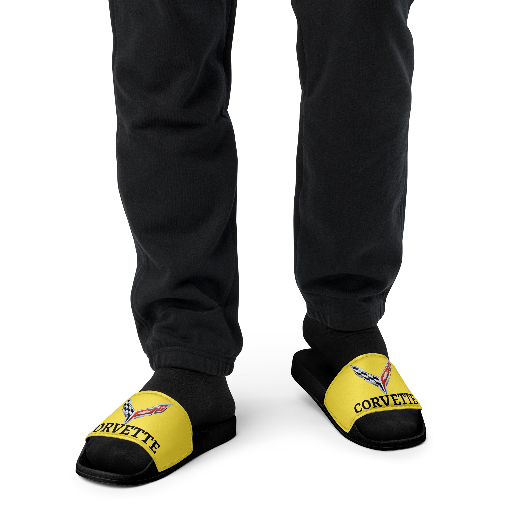 Corvette C8 Inspired Men’s Yellow Slides (Made to Order)