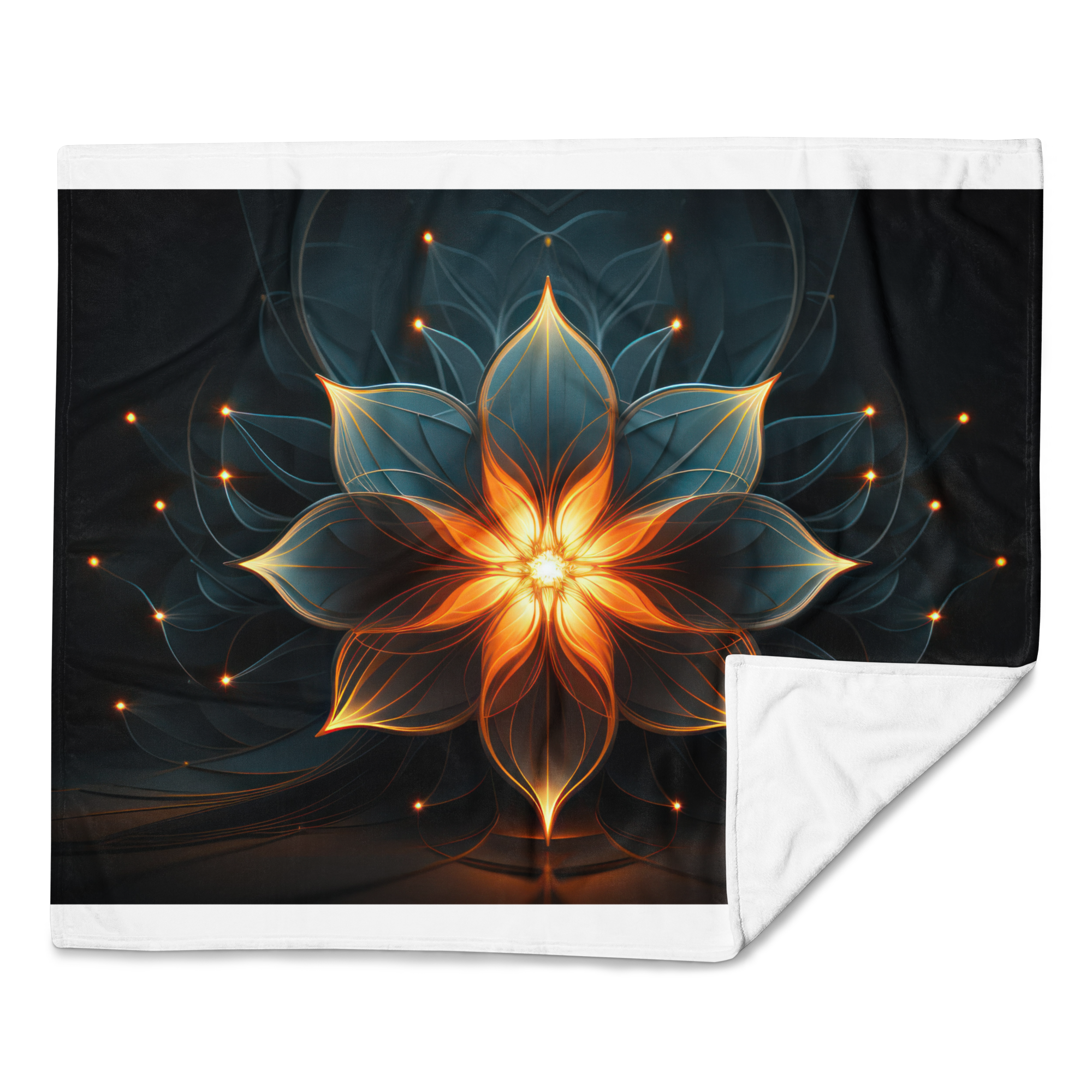 Sacred Flower Fractal Throw Blanket
