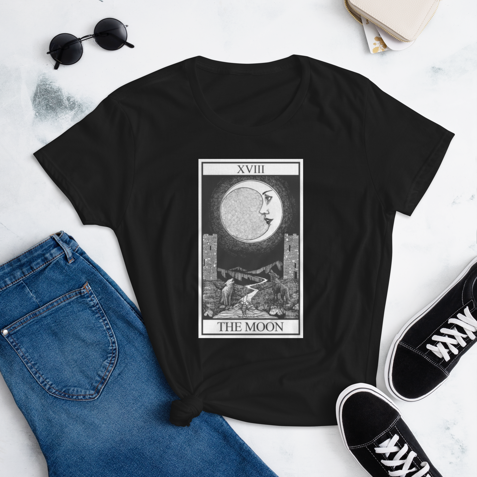 The Moon Tarot Women's Short Sleeve T-Shirt