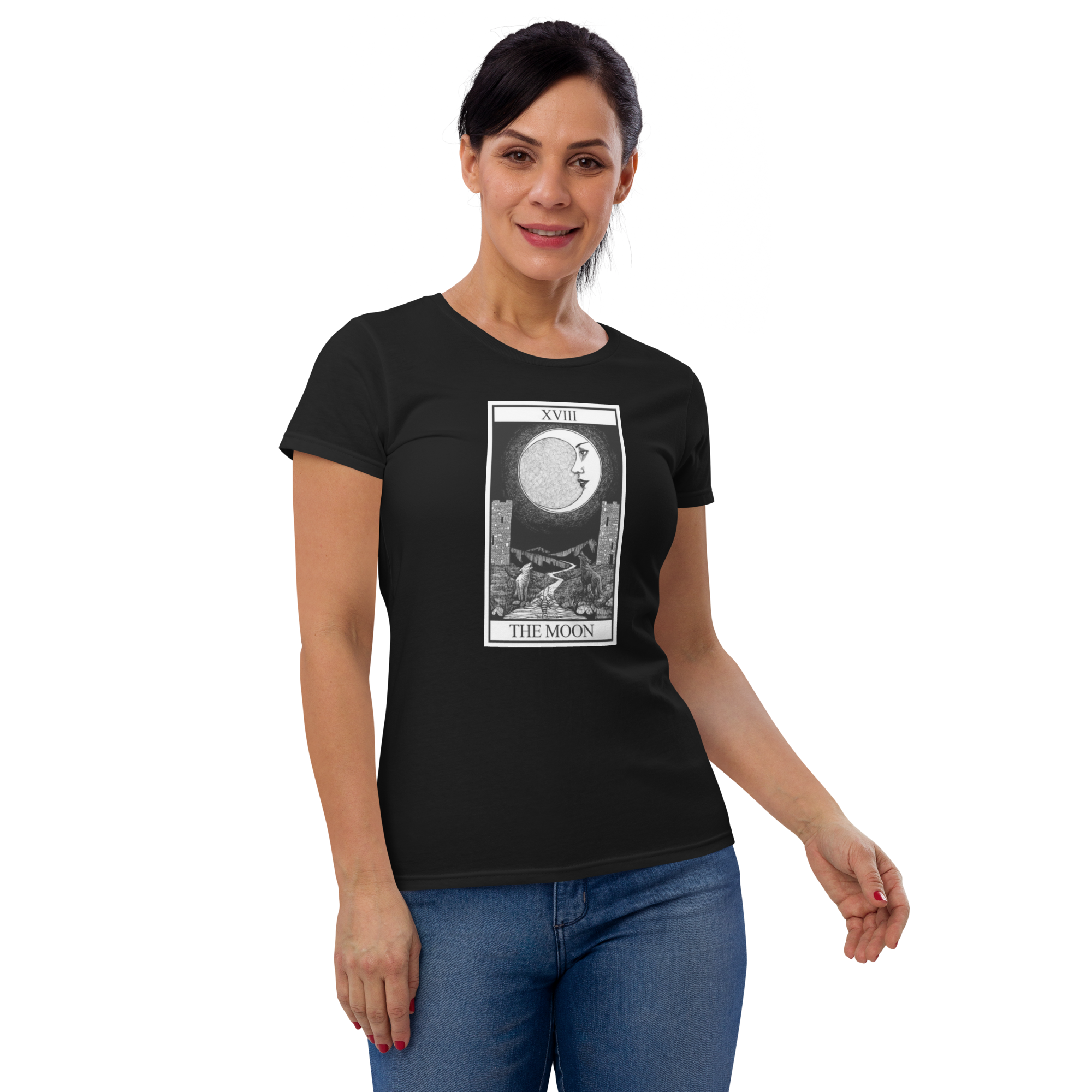 T-shirt à manches courtes pour femme « La Lune » du Tarot